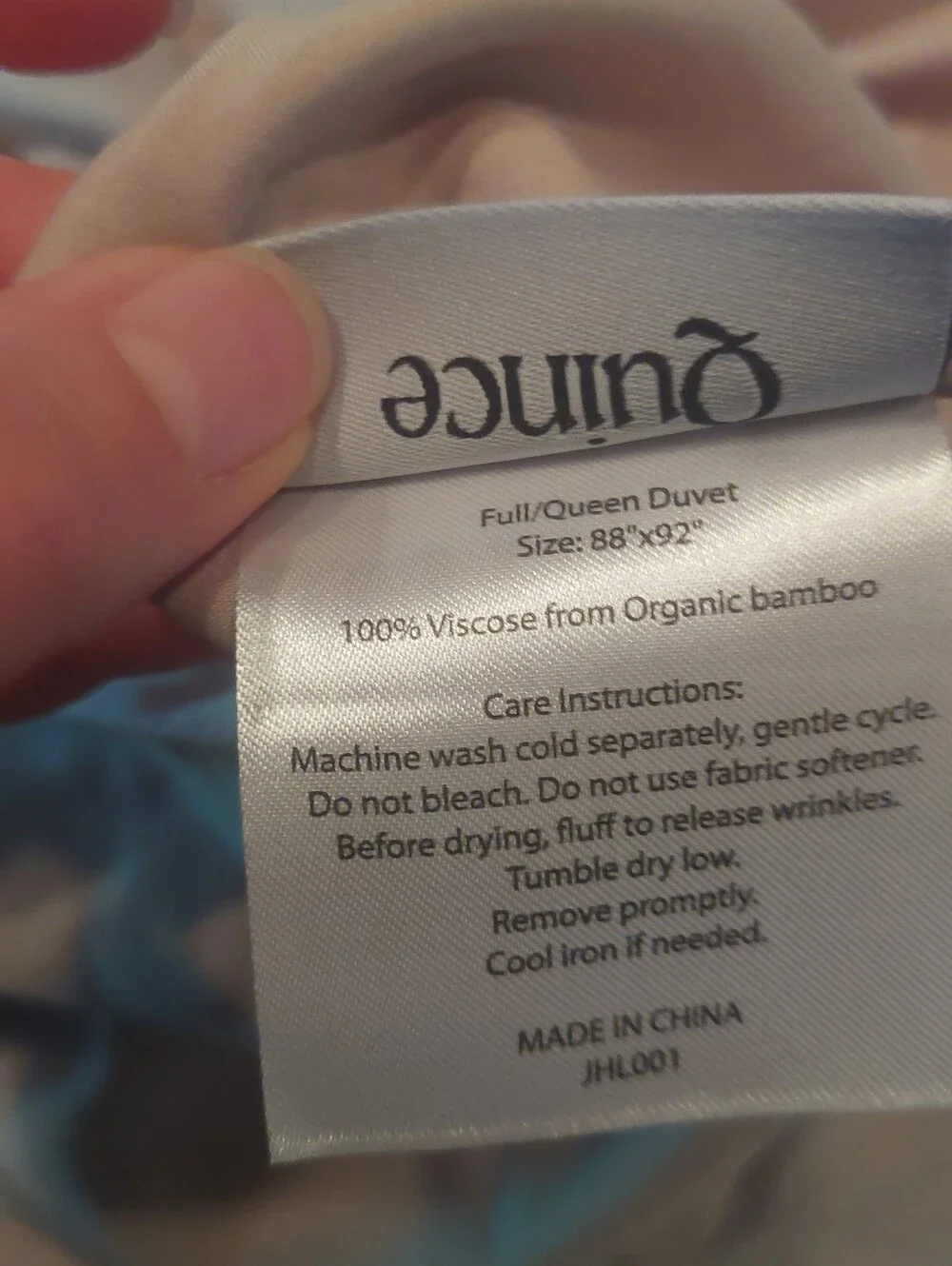 NWOT! Quince 100% Organic Vicose Bamboo -Sand Duvet Cover! Full/ Queen (722)